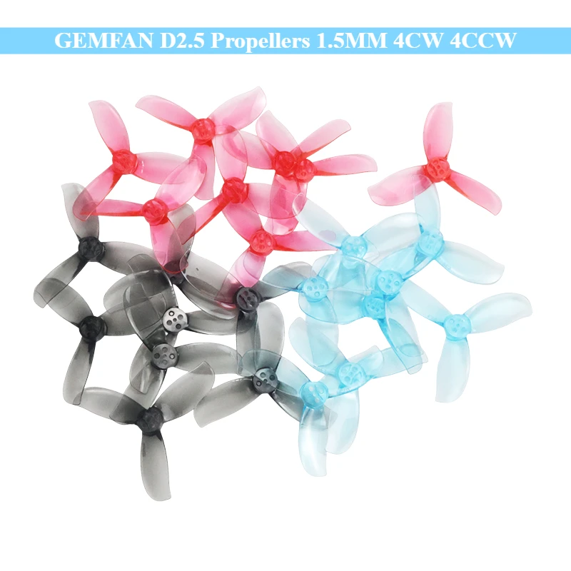 Neue GEMFAN D2.5 Propeller 1,5 mm 4CW 4CCW – hochpräzise 2,5 Zoll 3-Blatt-FPV-Drohnen-Requisiten, symmetrisch und langlebig für Racing-DIY