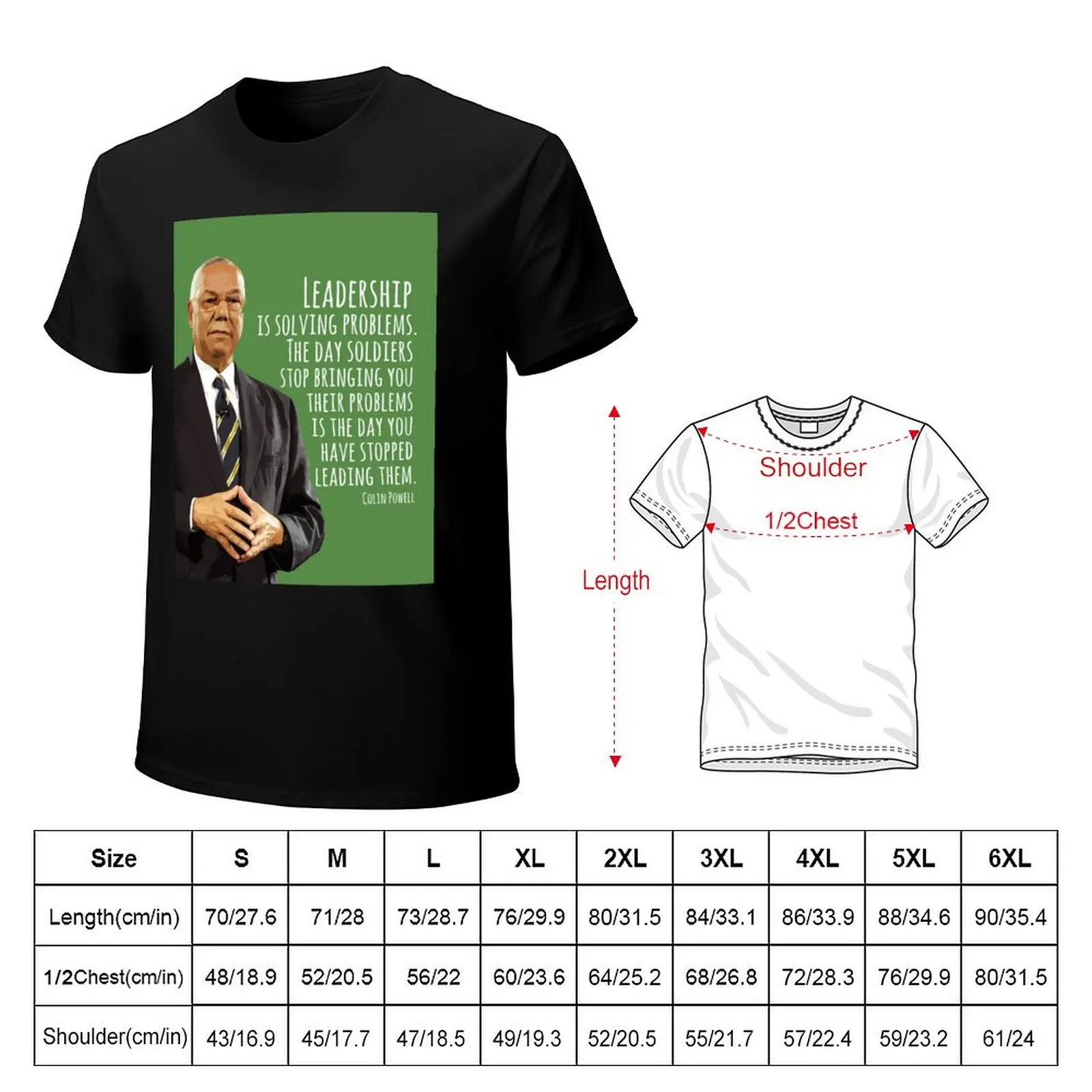 Colin Powell Quote Leadership is Solving Problems Motivation Inspiration US Secretary of State Wall Art Print T-Shirt