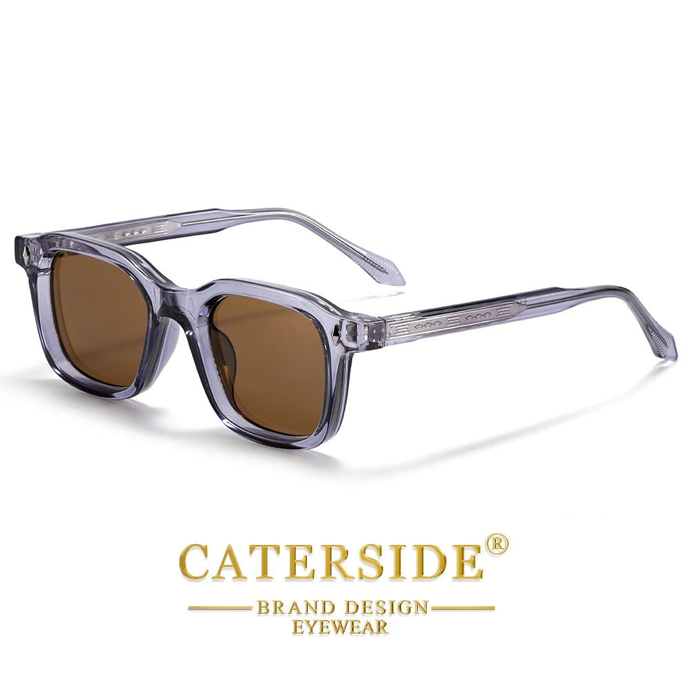CATERSIDE Herren-Sonnenbrille mit personalisiertem Design, quadratischer Rahmen, Damen-Sonnenbrille, Retro, trendige Sonnenbrille, für Reisen, Business, Party, Geschenk, Brille, UV400 – Detail 6