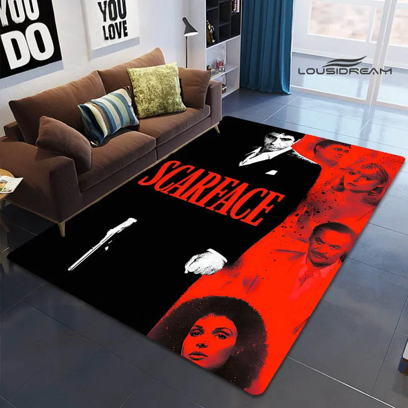 Classic movie Scarface Printing Carpet Non -slip carpet room decor carpets for living room Yoga mat birthday gift