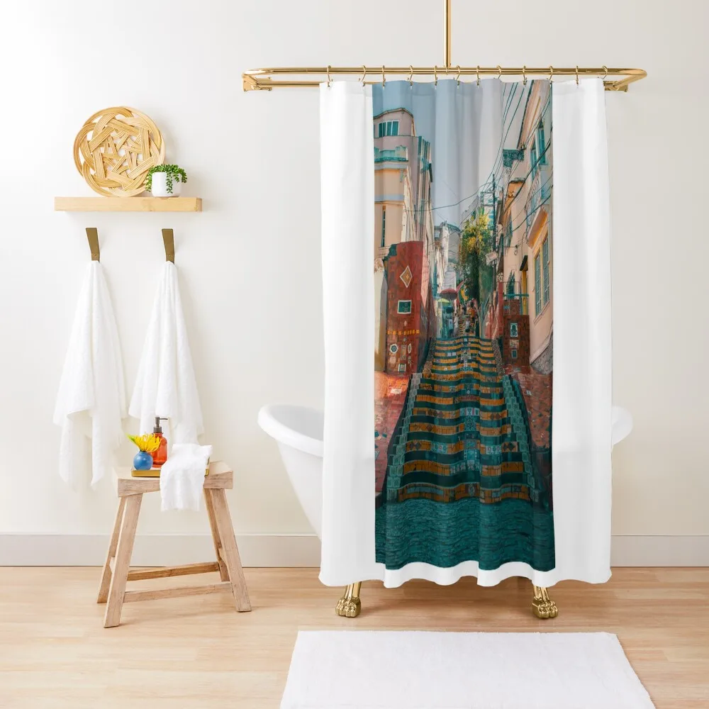 

Selaron stairs rio de Janeiro Shower Curtain Anti-Mold Waterproof Shower Shower Waterproof Bathroom Set Curtain