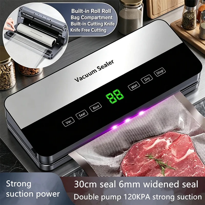 

Fully automatic sealing and freshness vacuum sealing machine coiled vacuum sealing machine household small packaging machine