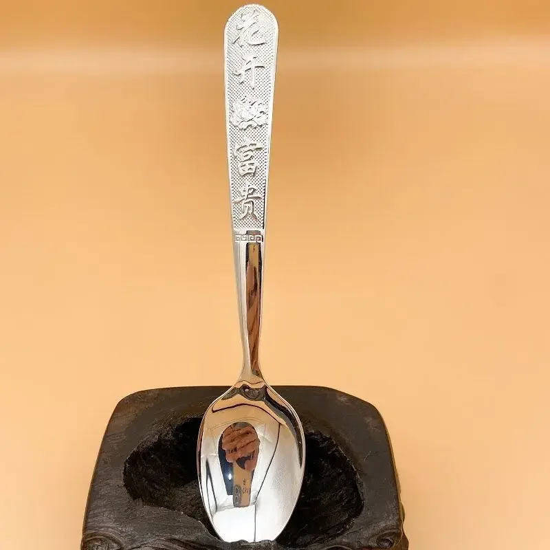 2026 New S999 Pure Silver 99.9% Spoon, Edible Silver Household Tableware, Solid Soup Spoon Handmade, Home Gift Giving
