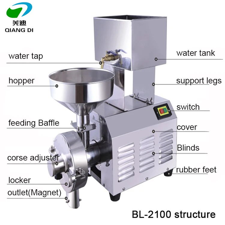 Small Stainless Steel Dry and Wet Rice Grinder/grain Flour Mill Machine