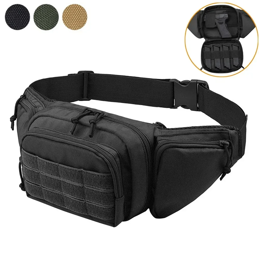 GL Tactical Waist Bag Gun Holster Military Fanny Pack Sling Shoulder Bag Outdoor Chest Assult Pack Concealed Gun Carry Holster