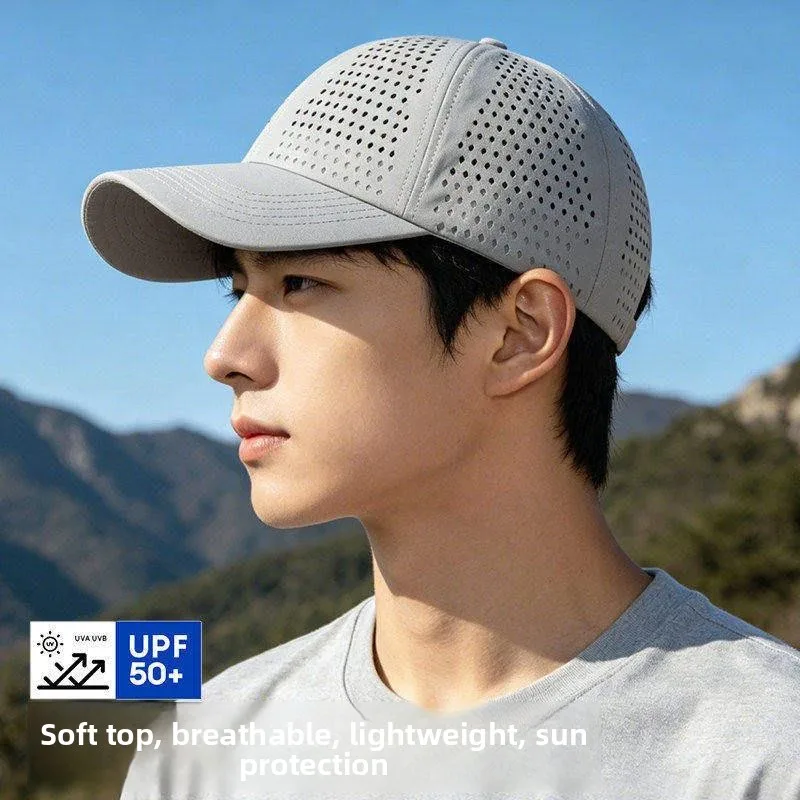 Men's Mesh Baseball Cap Breathable Quick Dry Summer Hat Outdoor Climbing Sports Sun Protection Shade Cap Adjustable round Top