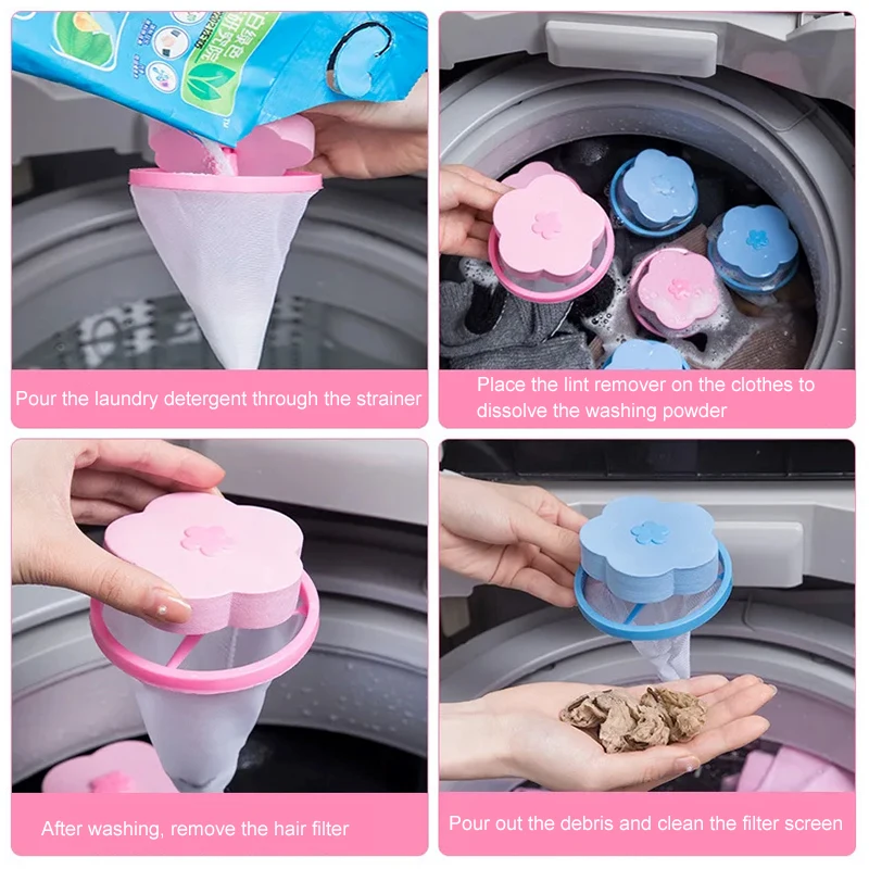 Washing Machine Filter Net Bag Plum-blossom Washing Ball Hair Filter Hair Remover Dander Washing Decontamination Cleaning image 6