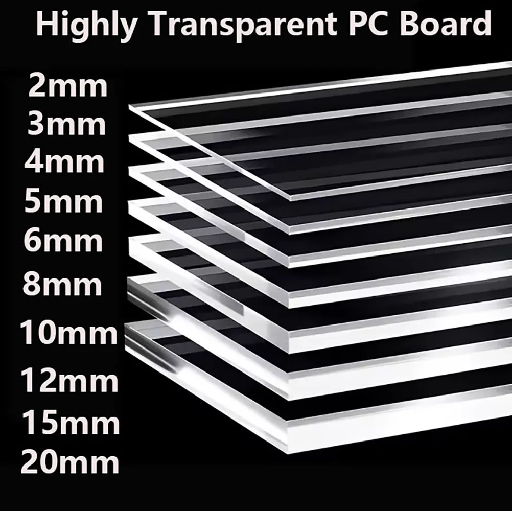 High Transparency PC Board, Heat-Resistant Solid Plastic Board With Thicknesses Of 2mm 3mm 4mm 5mm 6mm 8mm10mm 12mm 15mm 20mm