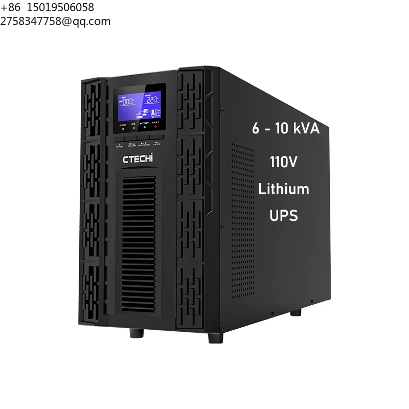 Full Customized 110V 220V UPS 6kVA 8kVA 10kVA Uninterruptible Power Supply Pure Sine Wave Online UPS Power Supply