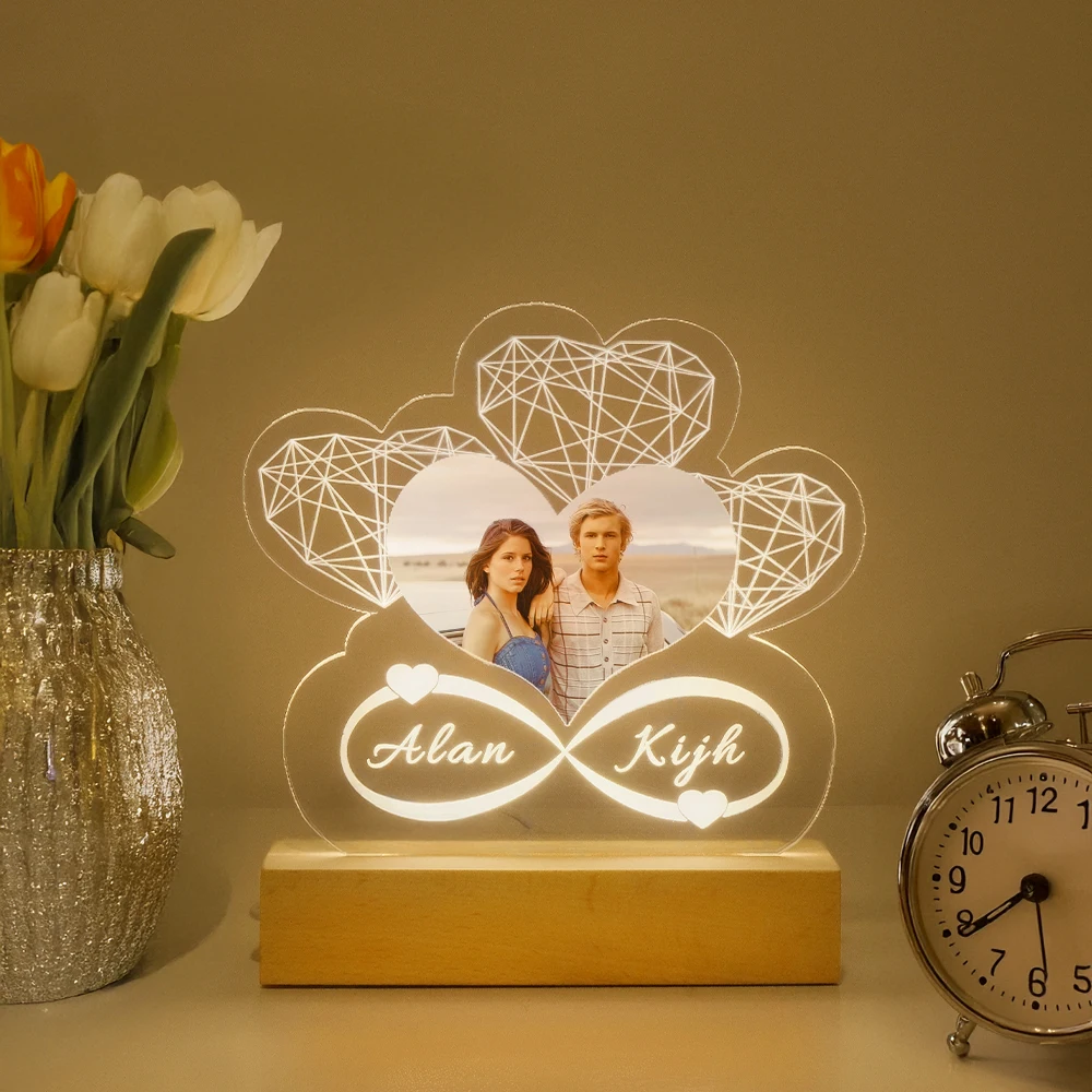 

Personalized Custom Acrylic Led Lamp Customized Night Light For Names Design MOM LOVE Family Wedding Christmas Gifts Home Decor