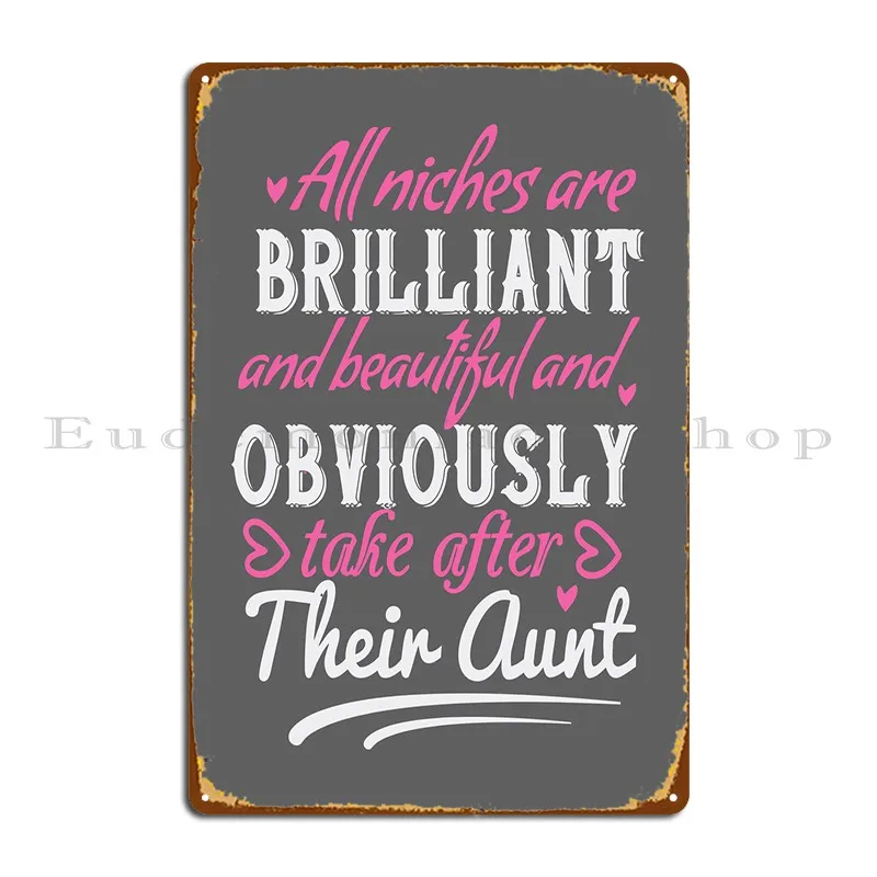 Auntie Gift All Metal Signs Wall Mural Kitchen Pub Living Room personalized  Tin Sign Poster