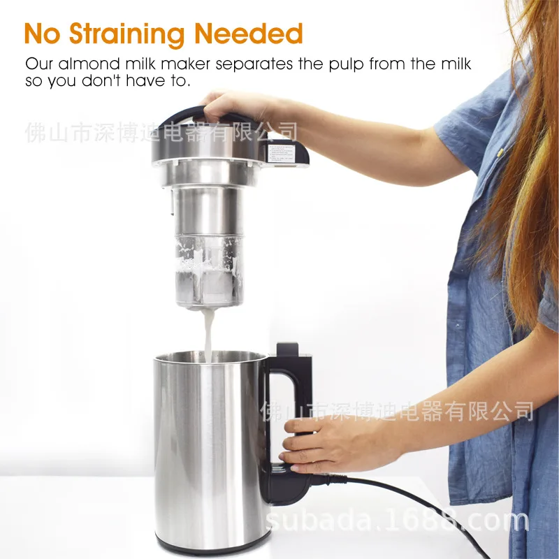Automatic Nut Milk Machine Household Stainless Steel Soymilk Machine Multifunctional Almond Milk Machine with Filter