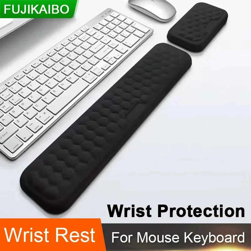 Mouse Pad Keyboard Protection Rest Pad Massage Texture Wrist rest ForFor PC Laptop Gaming Office The keyboard Memory Cotton Rest