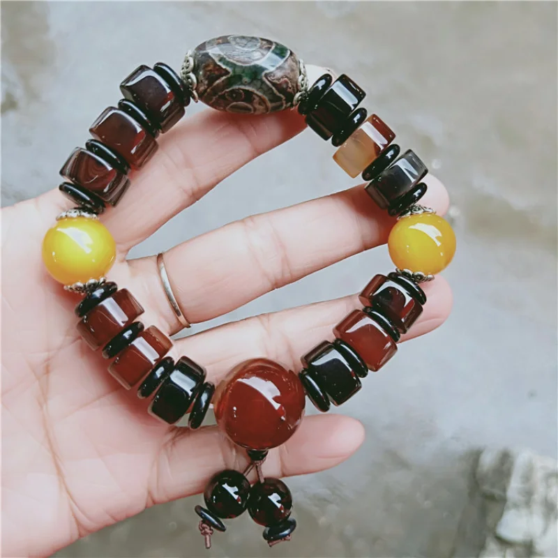 New Multi-Color Bracelet String Agate Hand Jewelry Accessories Retro Ethnic Style Fashion Easiest Match