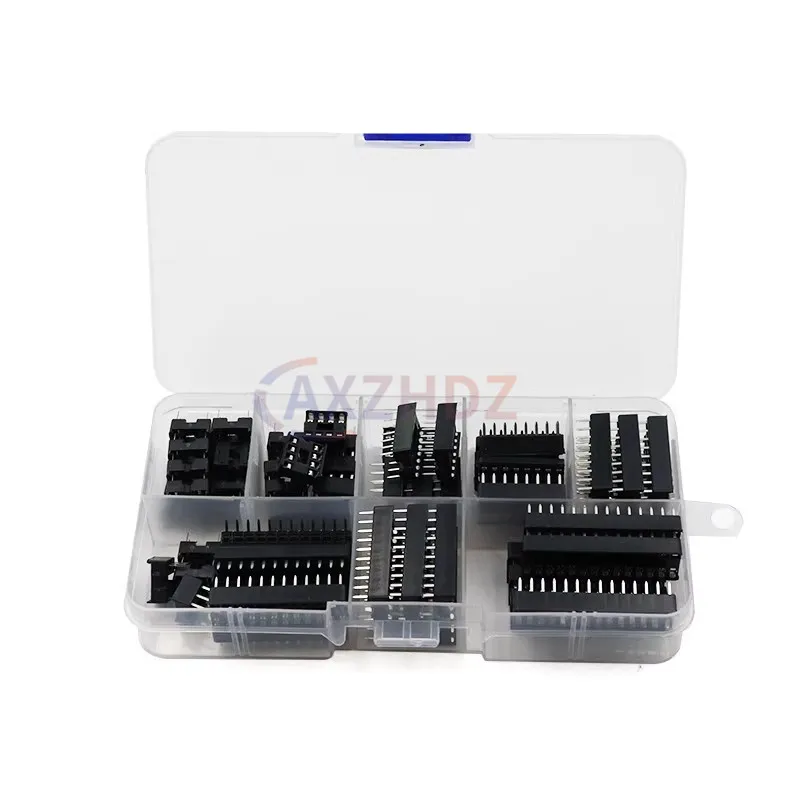 ชุดซ็อกเก็ต DIP IC 66 ชิ้น/ล็อต พร้อมกล่องอะแดปเตอร์ แบบบัดกรี ชุดซ็อกเก็ต 6 8 14 16 18 20 24 28 ขา DIP-6 DIP-8 DIP-14 ขั้วต่อ IC