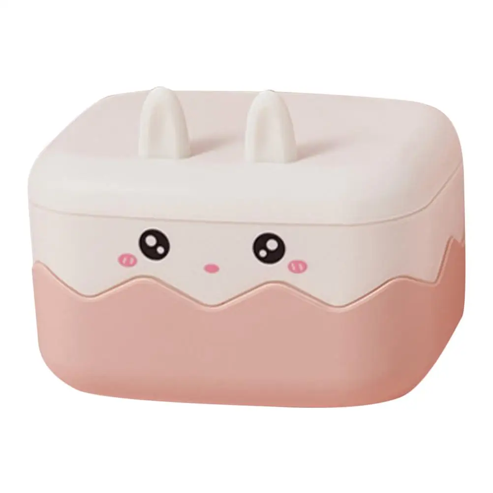 

Portable Sealed Soap Box Cartoon Rabbit Double Layer Travel Container Lightweight PP Waterproof Bath Supplies Soap Dishes Holder