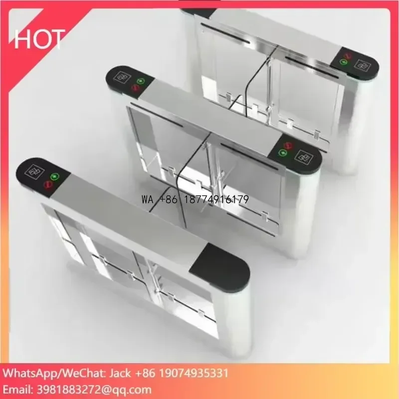 wmwmnu Pedestrian Security Access Control System Swing Barrier Turnstile Speed Gate With RFID Controller