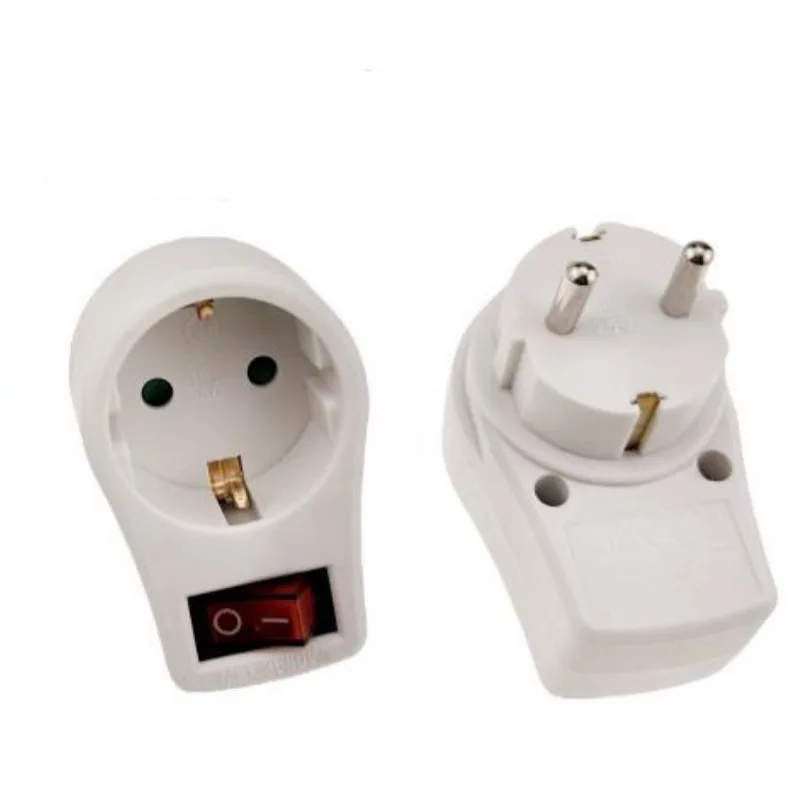 

EU Standard German Style 2-round Expansion Plug with OneTwo Three-position Socket Power Supply 3-hole Belt Switch Plug Socket