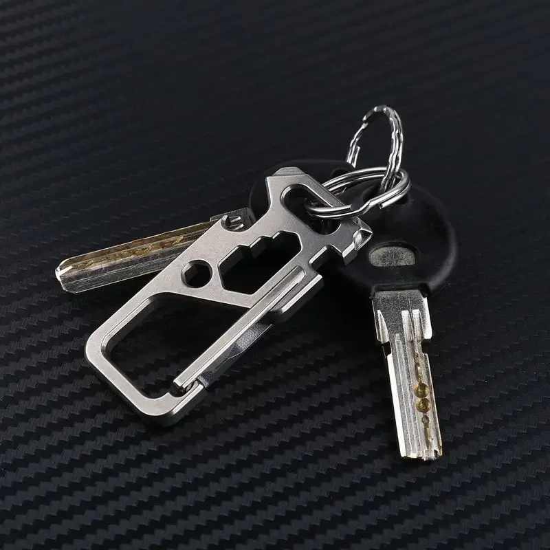 Outdoor EDC Multifunctional Titanium Alloy Car Key Buckle Tool, Men's Creative Gift