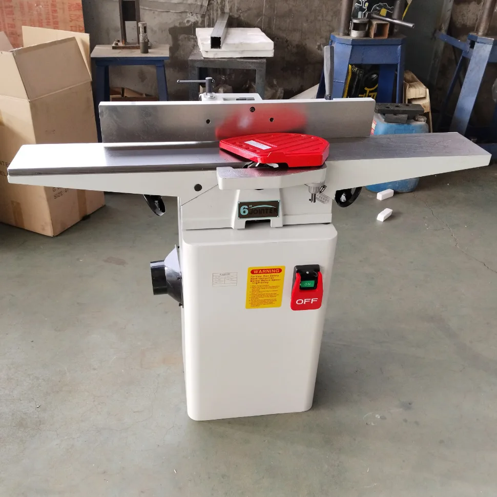 6 Inch Wood Jointer Machine Surface Planer Bench Woodworking Adjustable Fence Flat Planing Tool Cast Iron Table