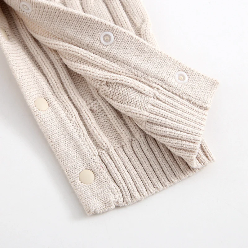 ربيع جديد 2026 ملابس أطفال 0-24 متر رومبير محبوك للأطفال البنات والأولاد بأكمام طويلة بلون سادة بدلة تسلق على الطراز الكوري #6