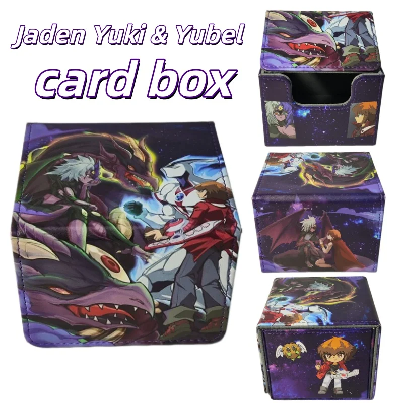 Yu-Gi-Oh! DIY Jaden Yuki/Yubel Themen-Leder-Magnet-Kartenspielbox Elemental HERO Neos Spielkarten-Sammelbox