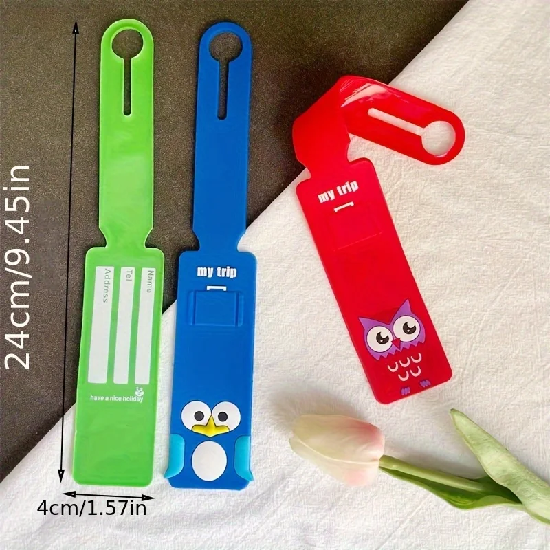 

1pc Cartoon Animals Element Luggage Tag, Lightweight Portable Suitcase Tag Identifier Pendant, Accessories for Travel