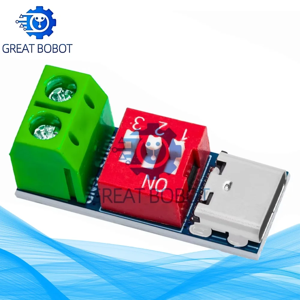 USB Type-C PD QC Decoy Trigger Board Module PD Fast Charging High-Efficiency Boost USB-C to 12V Power Adapter
