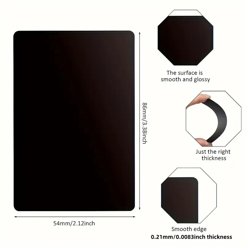 NEJE 50pcs Black Aluminum Card for CNC Laser Engraving Machine Engraving, Laser Crafts Making, Multi-purpose Metal Business Card