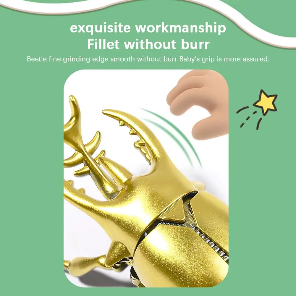 Realistisches Nashorn-Käfer-Design, sanftes Berührungserlebnis, hochwertiges Material, verschiedene Farboptionen, lustiges Aufzieh-Gameplay-Spielzeug