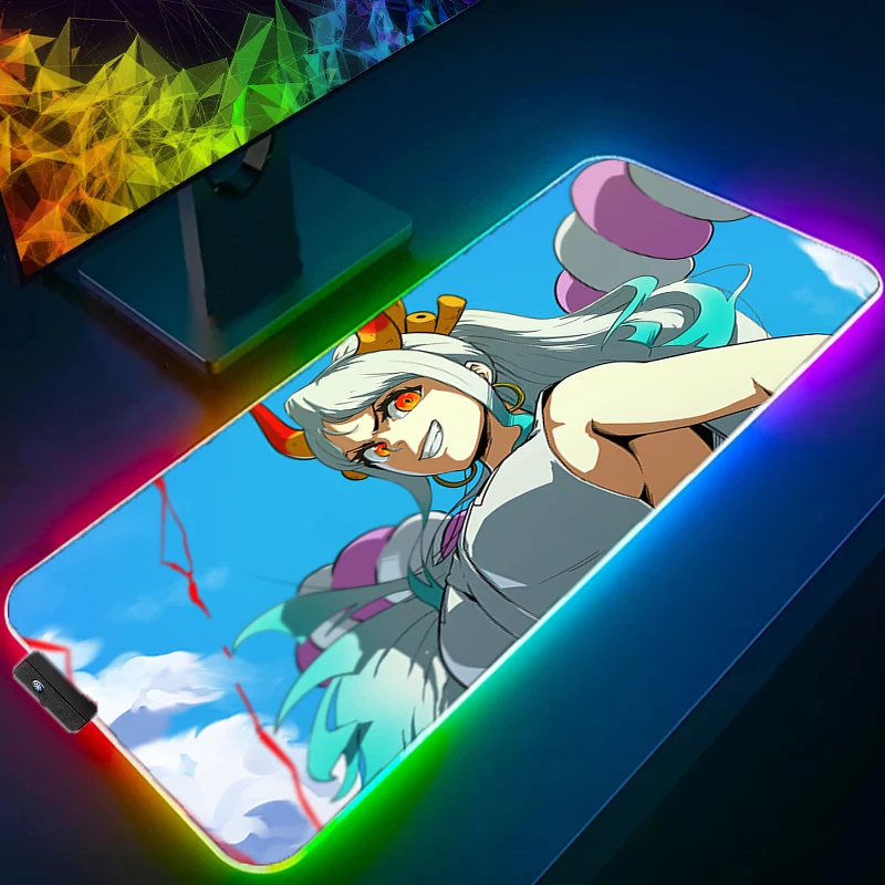 

RGB LED Mouse Pad Office Desk Mat Computer HD Mousepad Rubber Keyboard Pad One Piece Yamato PC Accessories Mouse Mat Tablet Pad