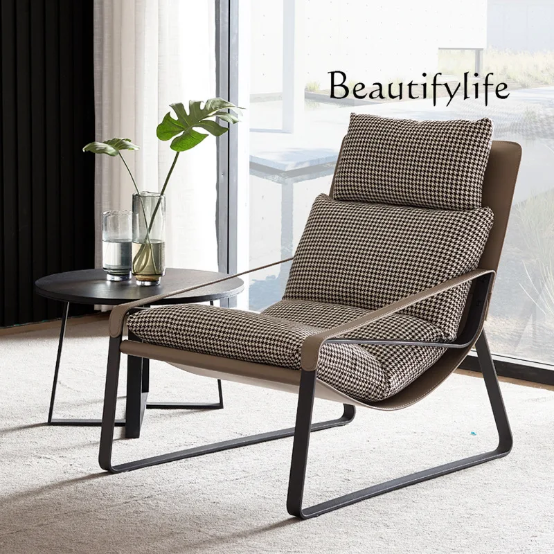

Italian minimalist designer leisure chair light luxury single sofa creative lazy living room recliner