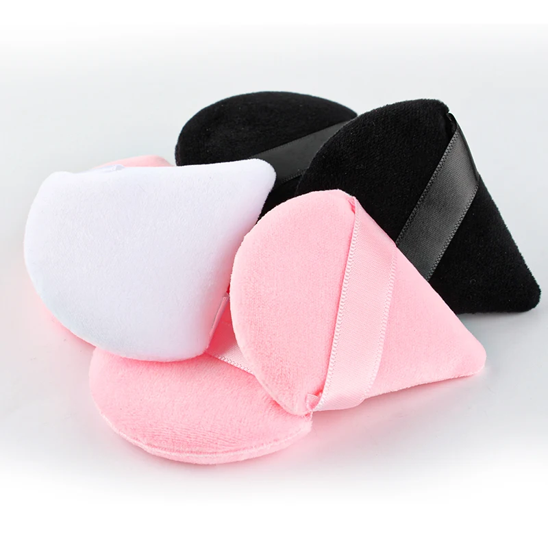 1/2/3/6Pcs Mini Triangle Velvet Powder Puff Reusable Washable Sponge Cosmetic Applicator Foundation Beauty Makeup Accessories