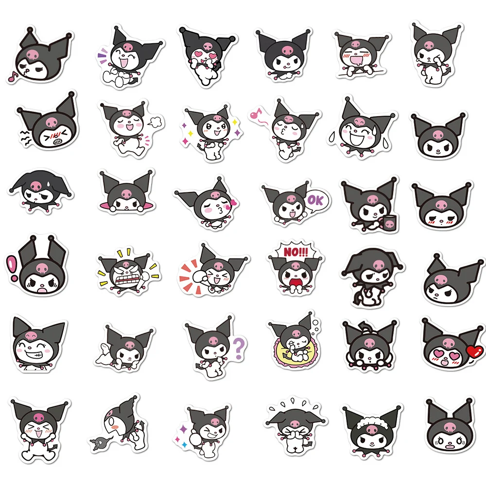 10/30/50/100pcs Cute Anime Kuromi Graffiti Stickers Kawaii Sanrio Cartoon Decals DIY Luggage Diary Phone PVC Classic Toy Sticker