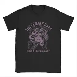 Medusa The Female Gaze Petrify Men's T Shirt Patriarchy Greek Creative Tee Shirt Short Sleeve Crewneck T-Shirts Pure Cotton Gift