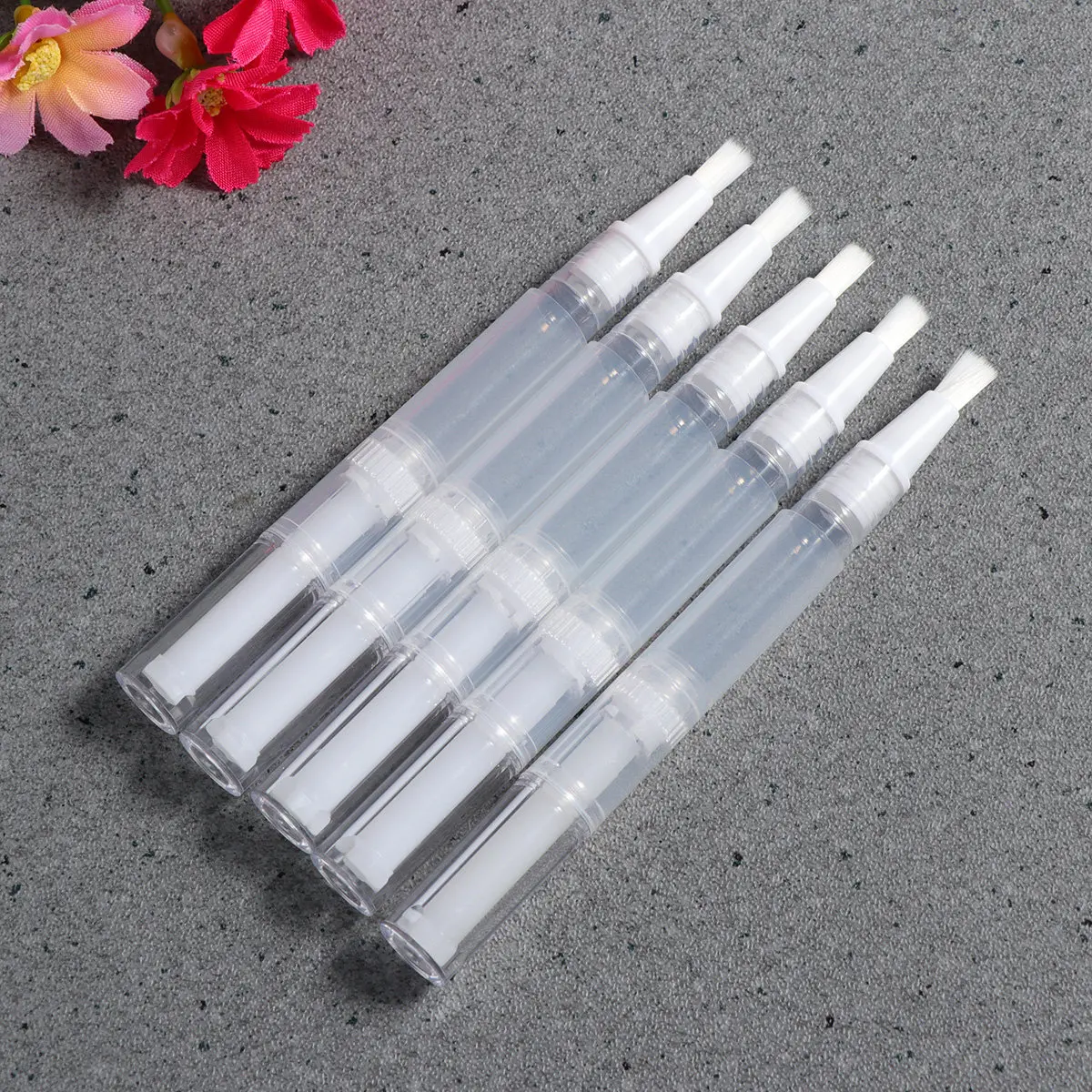 20Pcs Transparent Empty Nail Oil Pen with Brush Tip for Lip Gloss Essential Oils Nail Polish Perfume Liquid Filling Transfer 3Ml