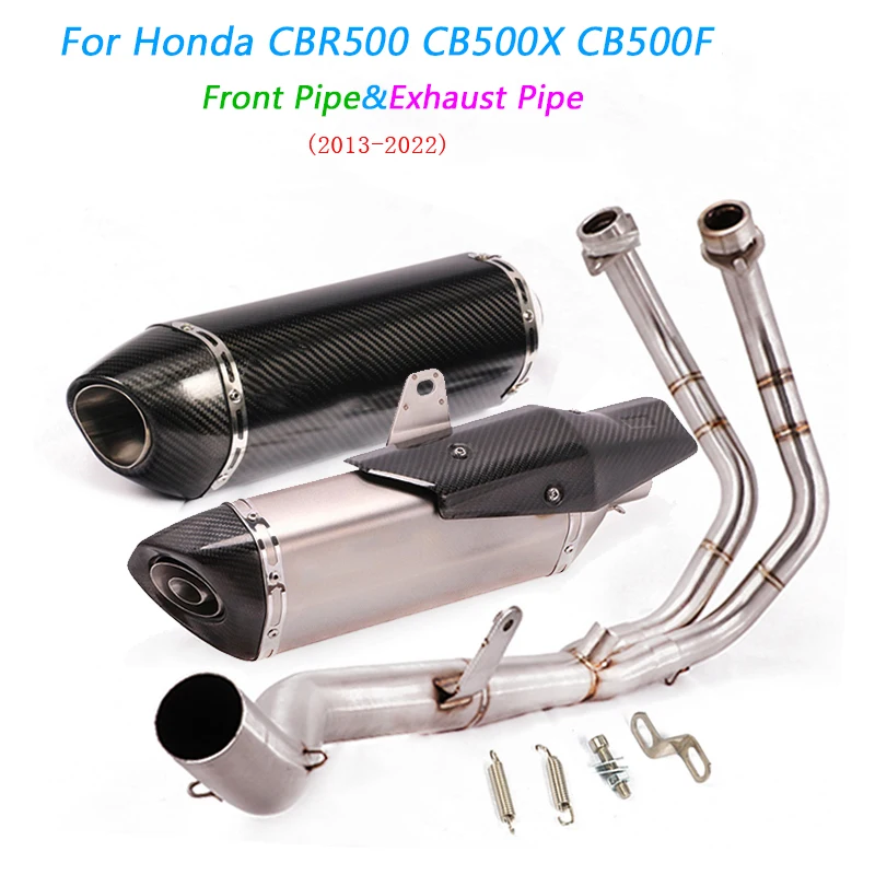 Motorcycle Front Link Pipe Exhaust Muffler Set System Modified For Honda CBR500 CBR500R CB500X CB500F 2013-20222