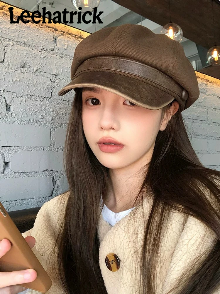 gorro-de-boina-marron-para-mujer-estilo-pintor-vintage-otono-invierno-gorro-octagonal-que-estiliza-el-rostro-parte-superior-redonda-ajustable-algodon-y-poliester