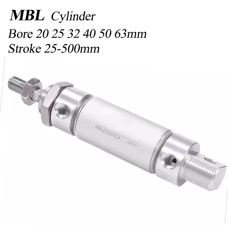 HLH MBL20 25 32 40 50 63*75/100/200/300/400/500S High-quality MBL Mini Pneumatic Cylinder Aluminum Alloy With Magnet Double Acti