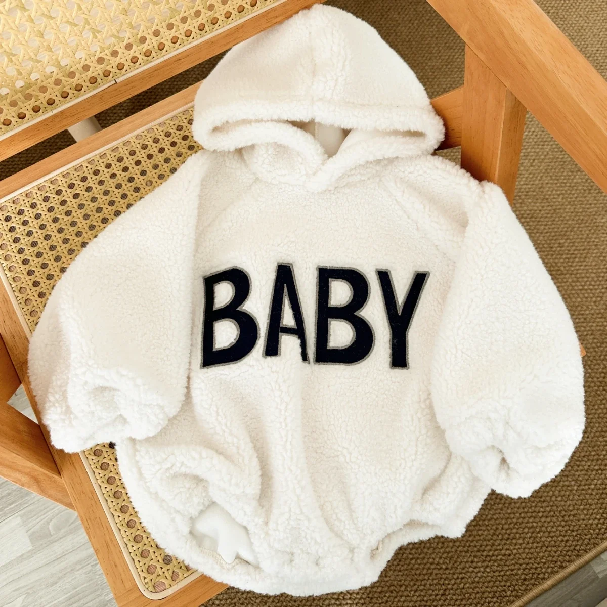 Baby Boy Clothes Newborns Hooded Romper Autumn Winter Toddler Girls Plus Fleece Warm Sweater Tops Pants  BodySuit 0-2 Years Old