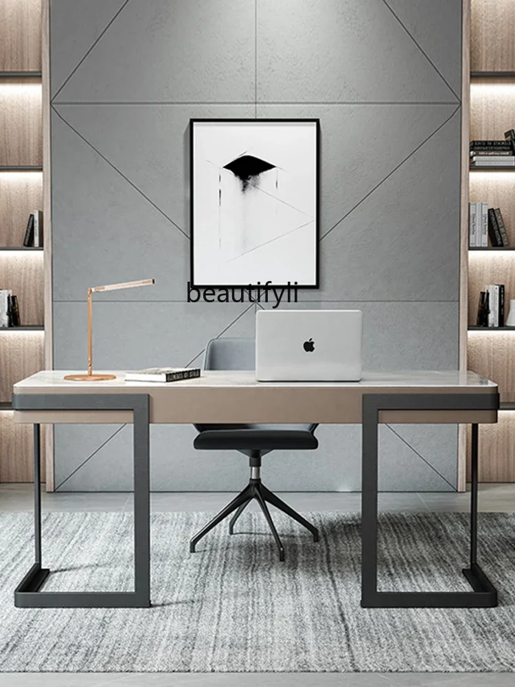 Italian Light Luxury Desk Simple Home Computer Desk Nordic Small Apartment Study Desk Table and Chair Combination