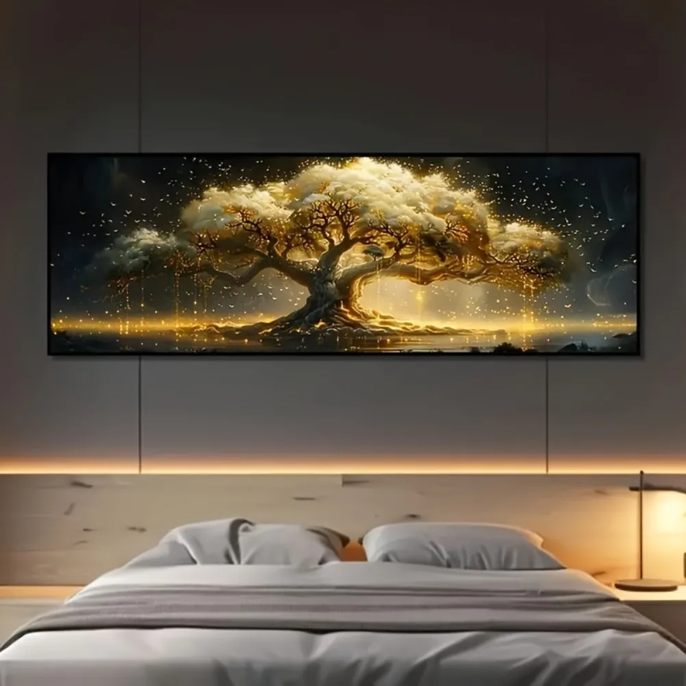 Extra-Large Tree of Life Abstract Canvas Prints Poster Vibrant  Modern Aesthetic Large Horizontal Art Prints Wall Art Home Decor
