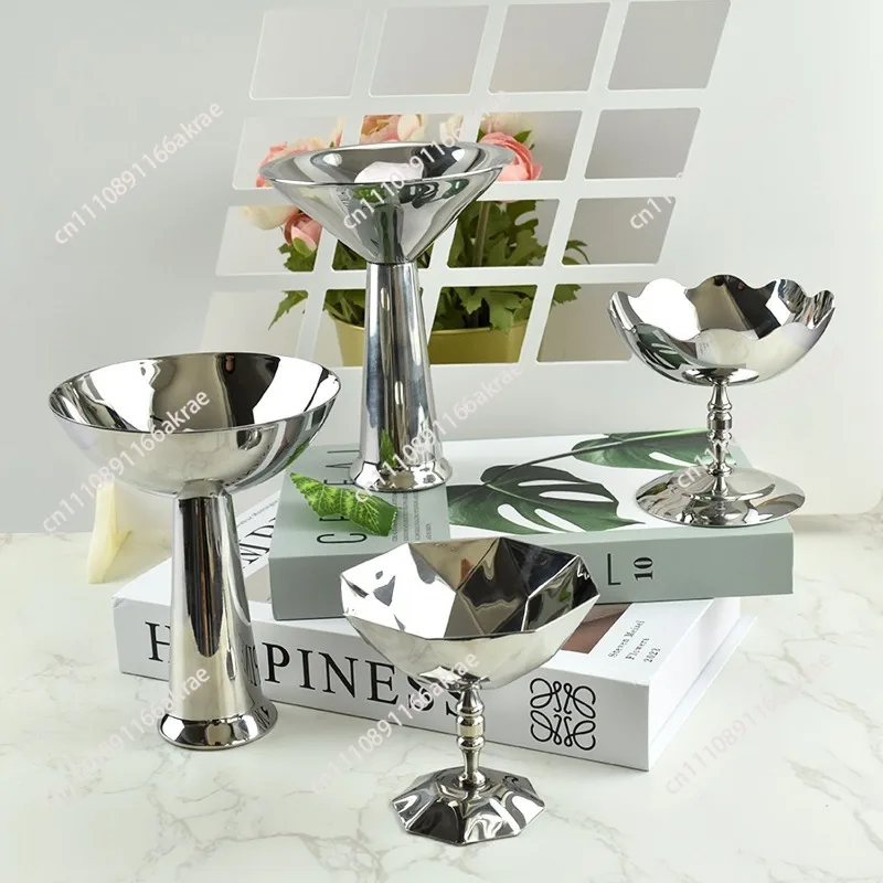 for Household stainless steel tall snack bowl cone  ice cream cup dessert cup pudding