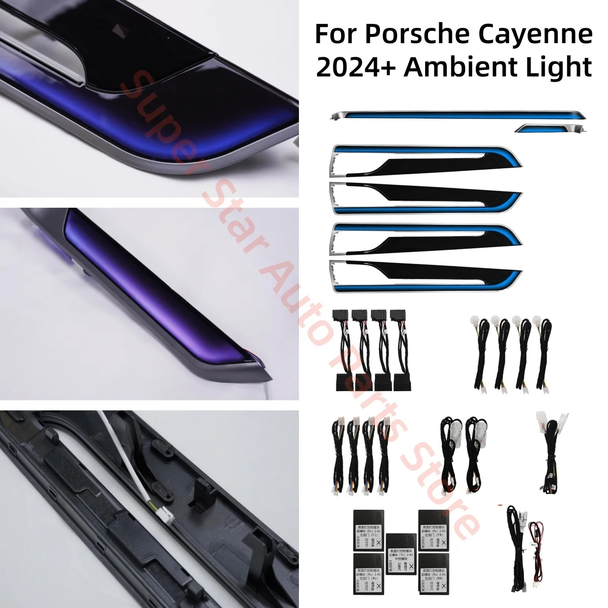 LED Ambient Light For Porsche Cayenne 2024+ Automotive Interior lighting Upgrade Car accessories 1:1 trim strip Atmosphere Lamp