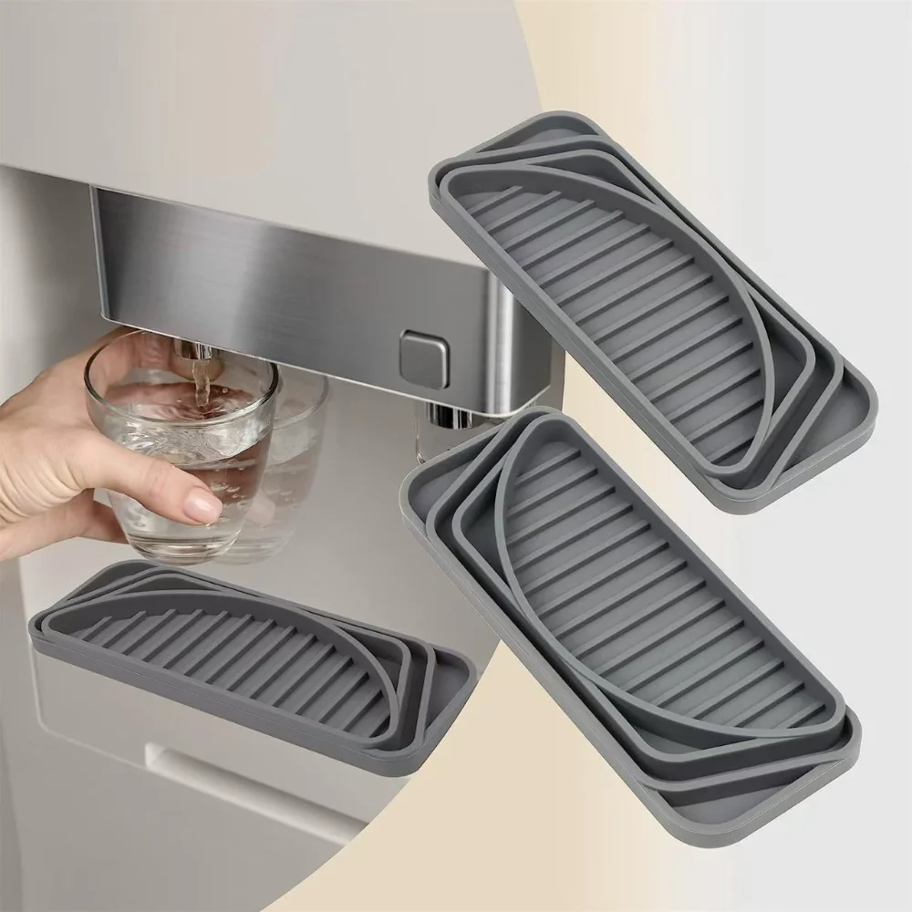 Cuttable Silicone Drip Tray Water Dispenser Fridge Spill-proof Mat Countertop Drain Pad for Coffee Machine Kitchen Accessories