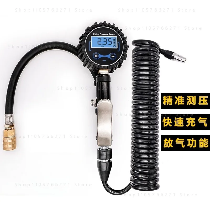 for Digital Tire Inflator Gauge with LED Display, 200 PSI Quick Fill Air Chuck for Car Truck Motorcycle, Pressure Test Tool