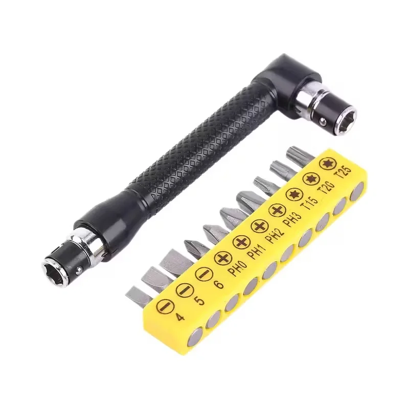 Professioneller 10-in-1-Torx-Schraubendreher mit flachem Winkelkopf, L-förmiger Doppel-Schraubendreher, Torx-Schraubendreher mit flachem Winkelkopf, Multifunktionswerkzeug