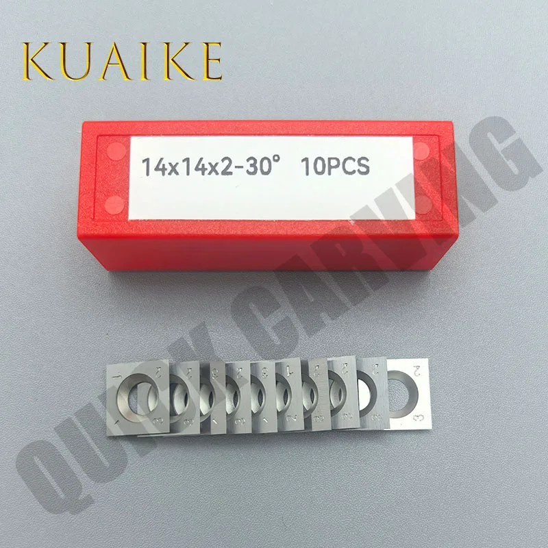 

10PCS Woodworking Square Insert Blades 14x14x2mm 30 Degree Lathe Chisel Spiral Replacement Planer Blade