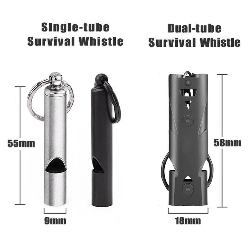 Gwizdek survivalowy ze stali nierdzewnej o wysokim poziomie decybeli Outdoor Hiking Camping Hunting Whistle Emergency Survival EDC Tool Keychain