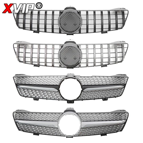 Imagen 2 del producto Rejilla de carreras XVIP estilo GTR negra brillante delantera para Mercedes Benz CLS W219 CLS350 CLS500 2005-2008 rejillas de parachoques estilo diamantes